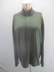 Icebreaker 320 Size M Mens Green 100%Merino Wool 1/2Zip Outdoor Pullover Top 253