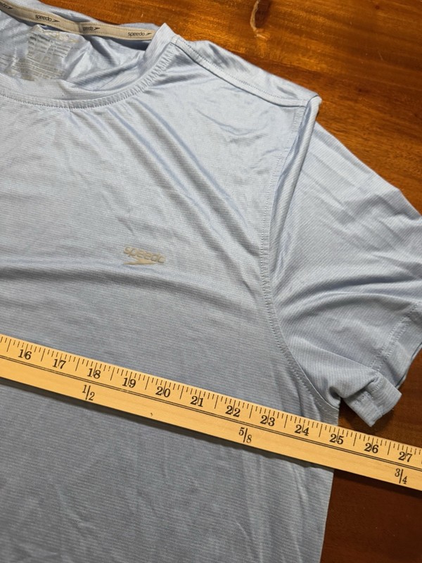Speedo Mens Blue Polyester UPF 50+ Block The Burn Shirt Outdoors T Shirt Sz XXL gallery