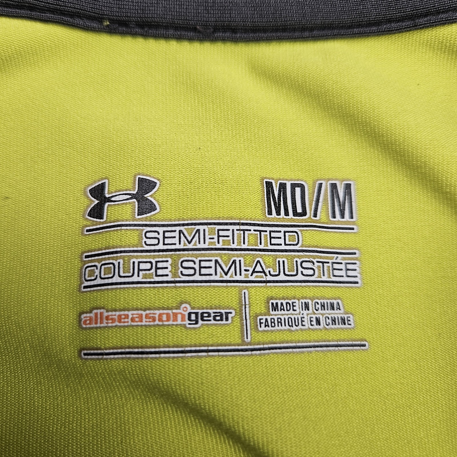 Under Armour Mens Medium Full Zip Light Jacket Lime Green Long Sleeve Stretch gallery