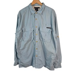 Exofficio Vented Fishing Shirt XL Blue Long Sleeve Button Down Vintage Outdooe