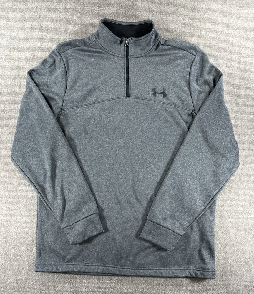 Under Armour ColdGear Men’s Medium Gray 1/4 Zip Pullover Fleece Lined Loose Fit