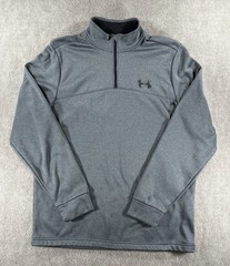 Under Armour ColdGear Men’s Medium Gray 1/4 Zip Pullover Fleece Lined Loose Fit