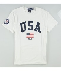 Ralph Lauren Mens Team USA 2024 Summer Olympics Graphic T-Shirt, white, M