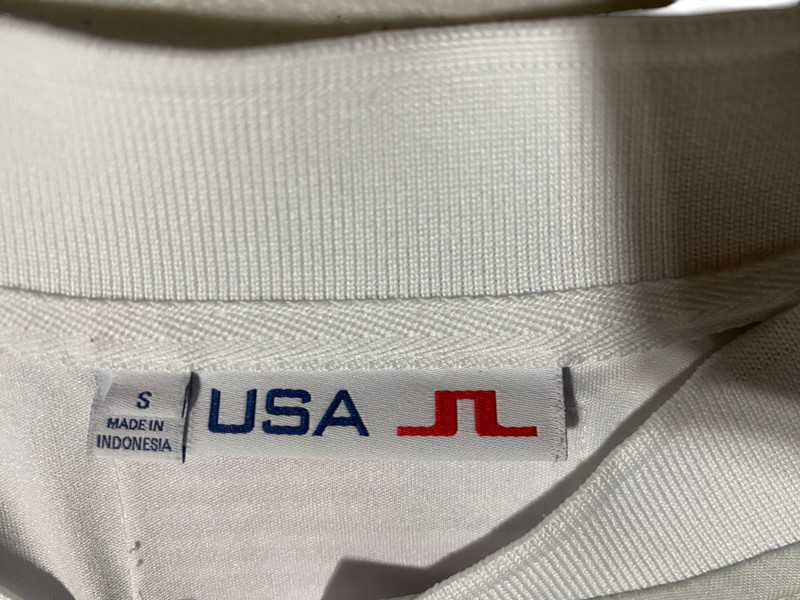 JL Racing Men's Small White Polyester USA Logo Tech Shirt Performance Jersey gallery