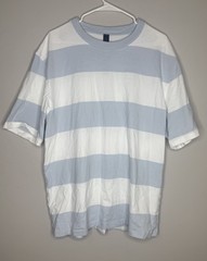 Lululemon Men’s Heavyweight Cotton Jersey Tshirt Stripe Blue White Size Large
