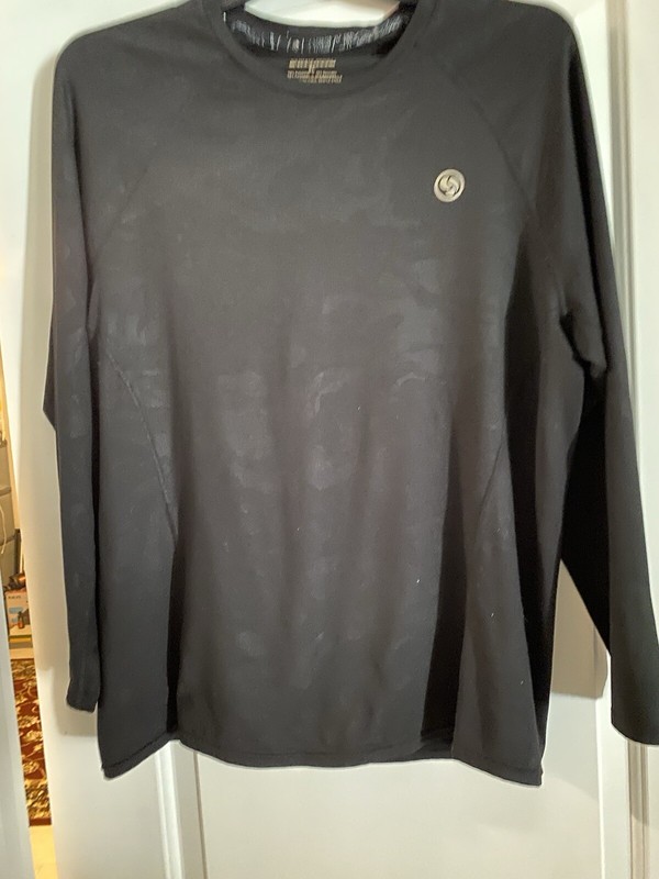 Climate smart men's black long sleeve shirt, xl, 12% spandex gallery