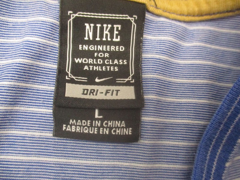 NIKE DRI-FIT Size L Men Organic Cotton 1/2 Button Short Sleeve Gym T-Shirt 880 gallery