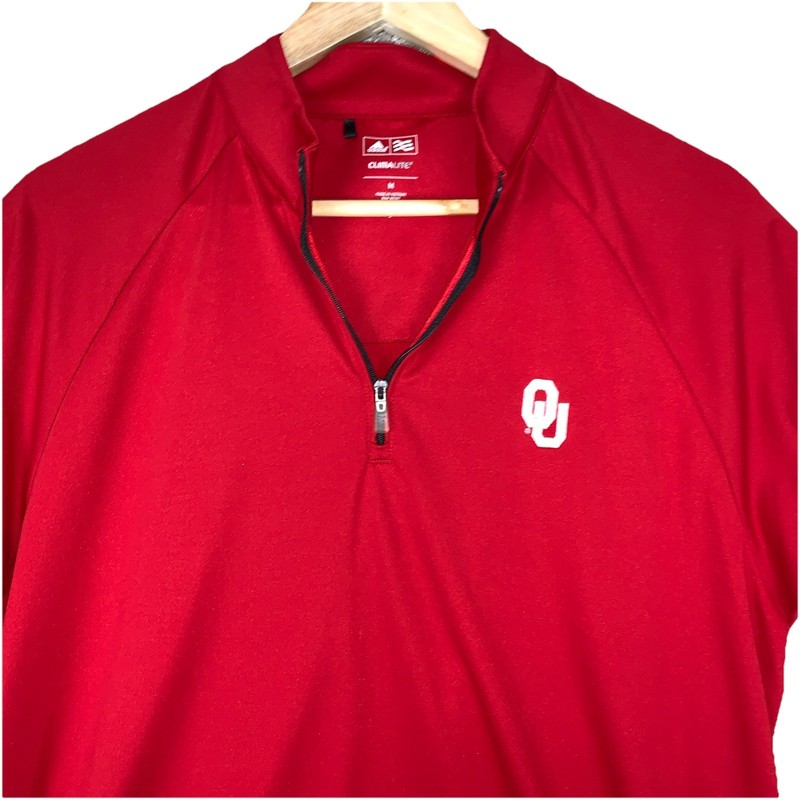 Adidas OU Oklahoma Sooners 1/4 Zip Men's M Red Pullover Golf Climalite gallery