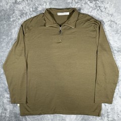 Untouched World Sweatshirt Mens XL Olive Green 1/4 Zip Pullover Zip Merino Wool