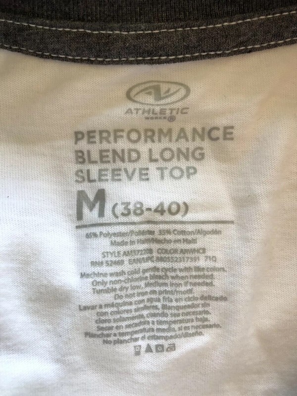 Moisture Wicking Athletic Performance Blend Size M New With Tags White/Gray gallery