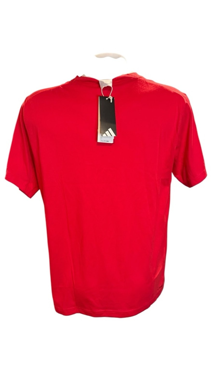 Men's Adidas Red Short Sleeve Training Tee L with Black Logo i73 gallery