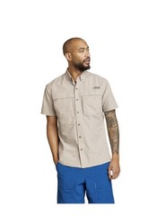 Eddie Bauer Men’s hiking Short Sleeve Button Shirt Light Gray -S- NWT $60 (a23)