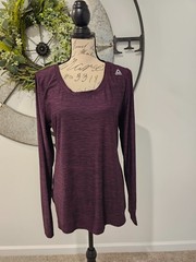 Reebok Running Wicking Top Reflective Marled Dark Purple Long Sleeve XL A191
