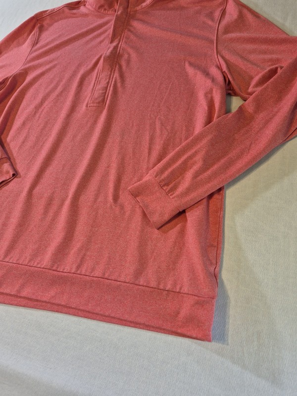 Matte Grey Golf Pullover 1/2 Zip Mens Size Large Long Sleeve Heather Red gallery