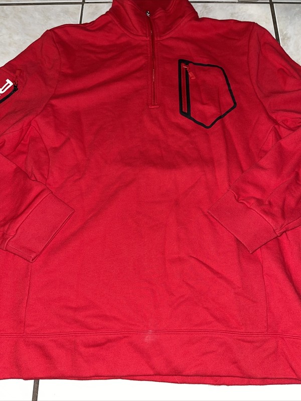RLX Ralph Lauren Mens 1/4 zip Seatshirt Sz 2XL red with chest/arm pocket gallery