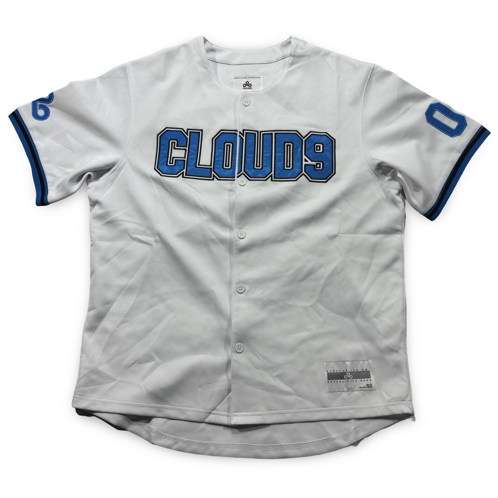 Cloud9 Stratus Baseball Jersey White Men’s Large Cloud 9 Esports Gaming Rare