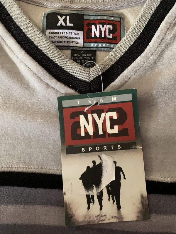 NYC 212 Team Sports Vintage 1980 #34 Black/ Grey Pullover Jersey XL NEW TAG gallery