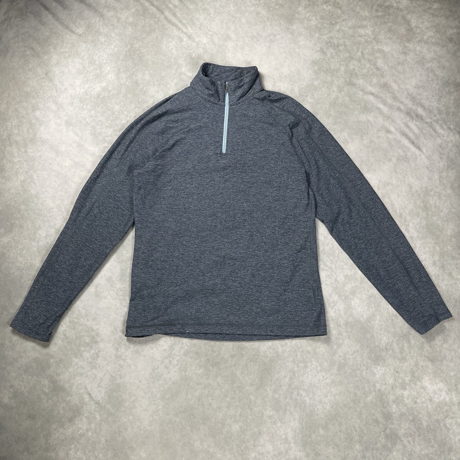 Lululemon Surge Warm 1/2 Zip Silver Heathered Alberta Lake Caspian Blue Small gallery
