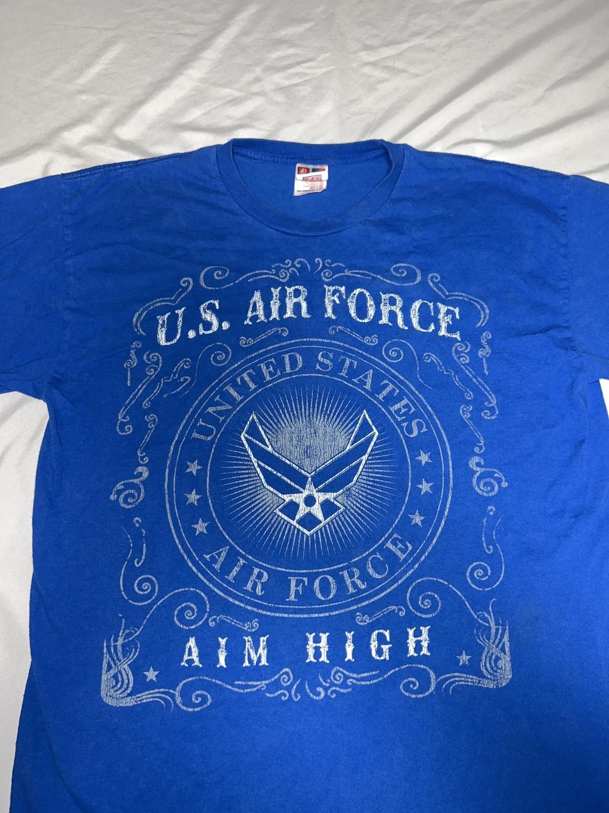 Bayside U.S. Air Force Aim High Graphic Tee Large Blue gallery