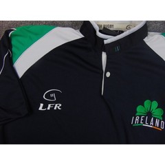 Ireland Rugby Shirt Mens Large Live For Rugby Polo Jersey Navy Green White