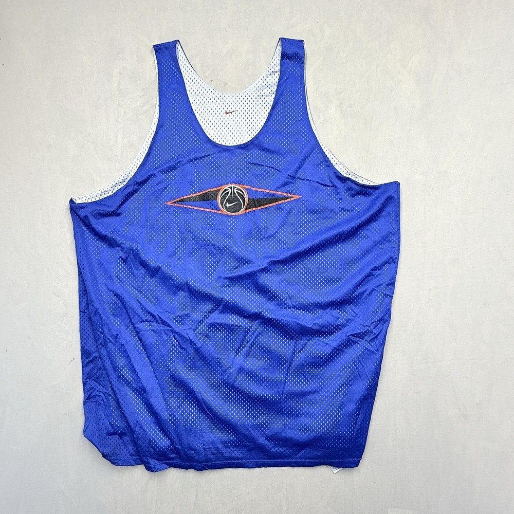 Vintage Nike Reversible Mesh Practice Jersey Navy Blue White Adult XXL