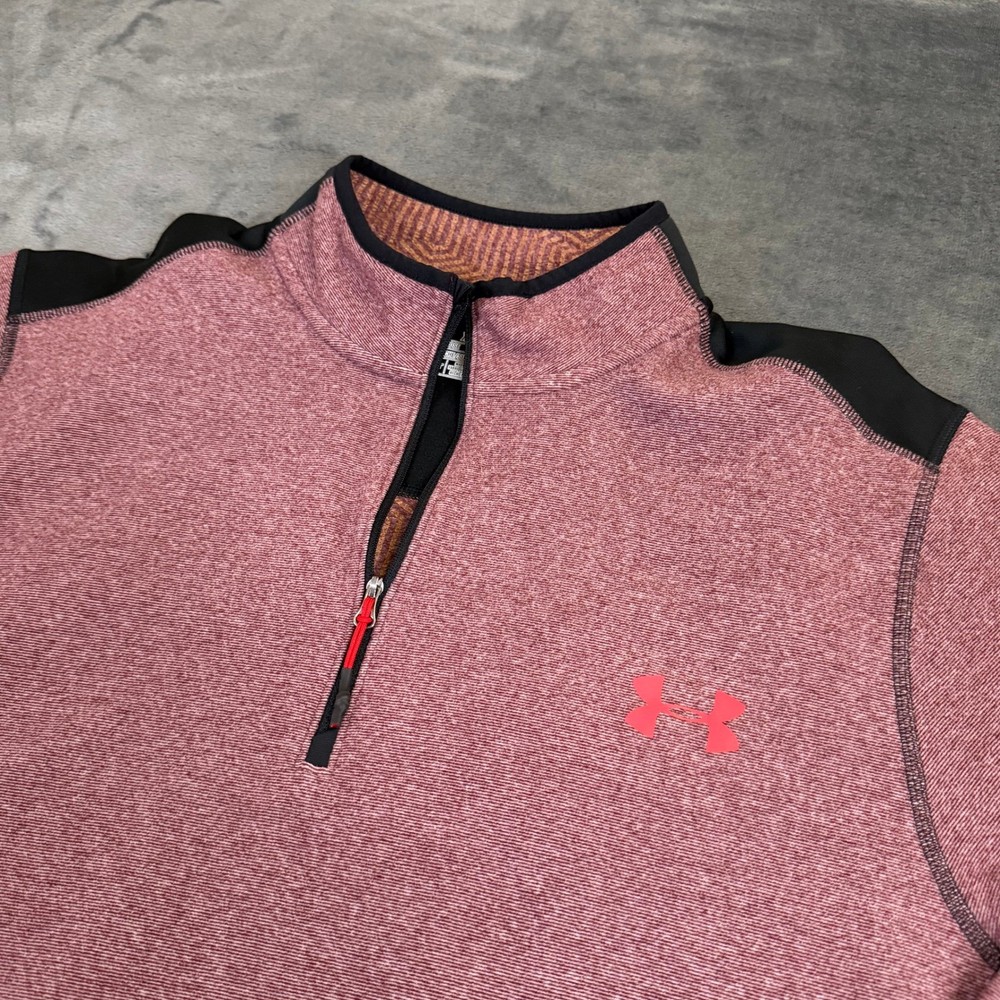 Under Armour ColdGear Infrared Pullover Mens XL Maroon Quarter Zip Loose Fit