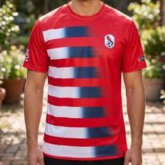 Mens St. Louis Cardinals Soccer Jersey Red White Striped Short Sleeve STL XL