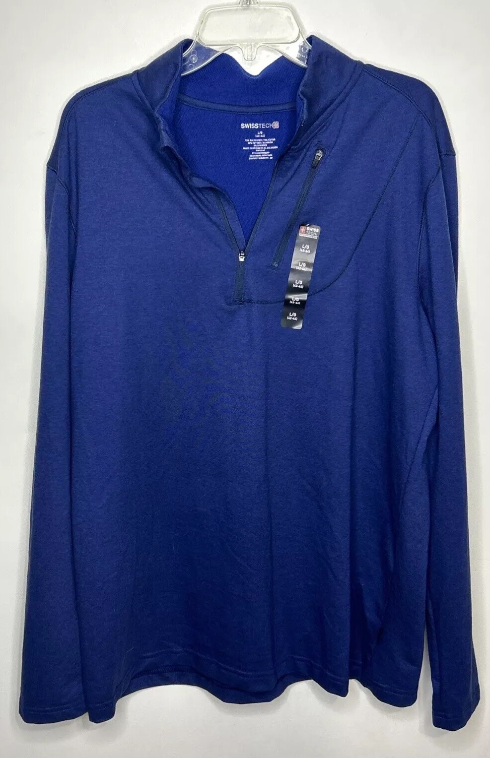 Swiss Tech Men's L (42-44)Quarter Zip Pullover Long Sleeve Dark Navy Activewear gallery