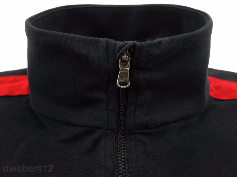Men Polo Ralph Lauren Contrast Color Blocked Pima Cotton Pullover Half Zip Shirt gallery