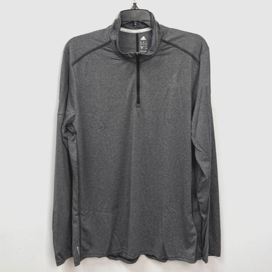 Adidas Response Gray Quarter Zip Long Sleeve Shirt Men's Size Large gallery