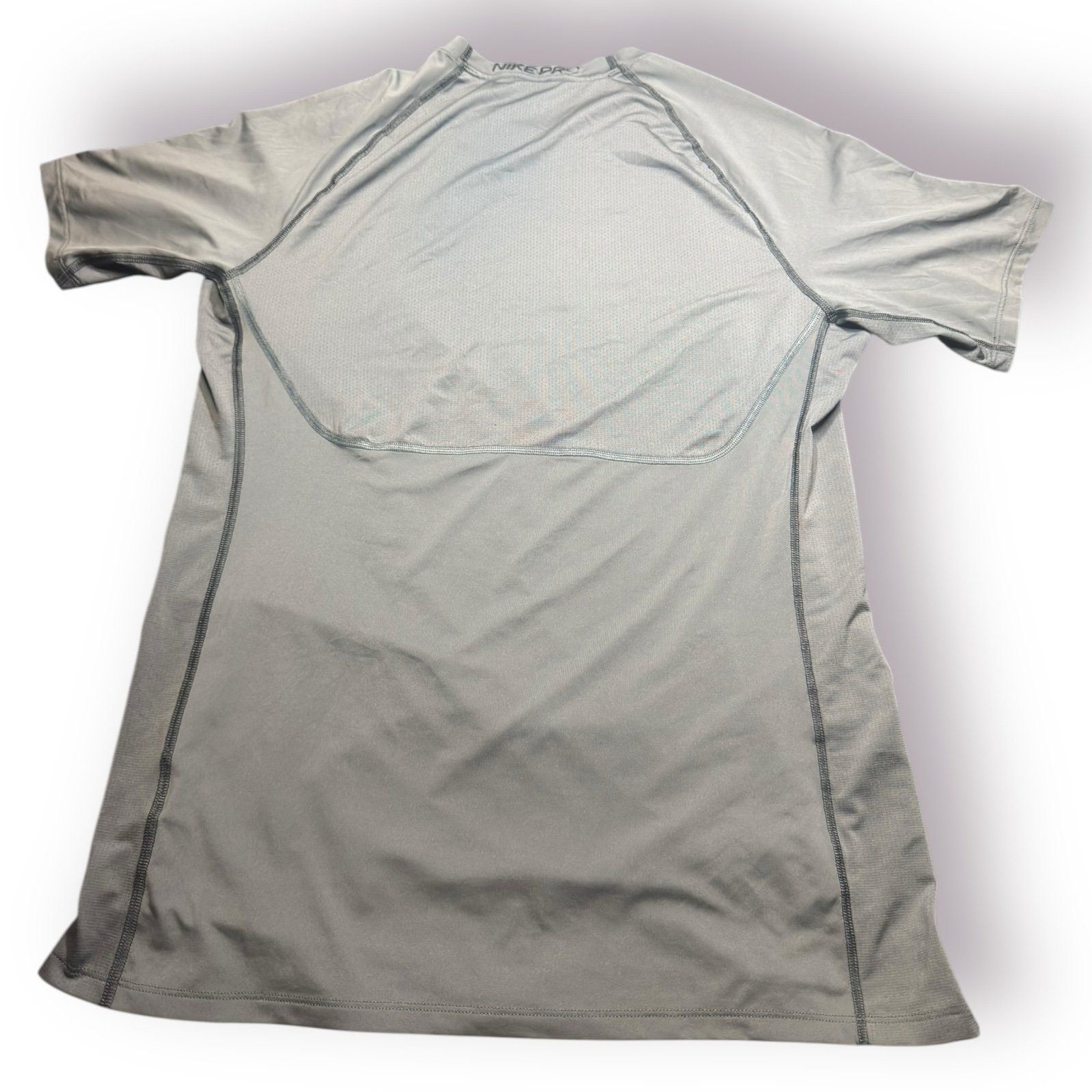 Nike Pro Dri-FIT Men's Short Sleeve Shirt Top Iron Grey Black Size Large gallery