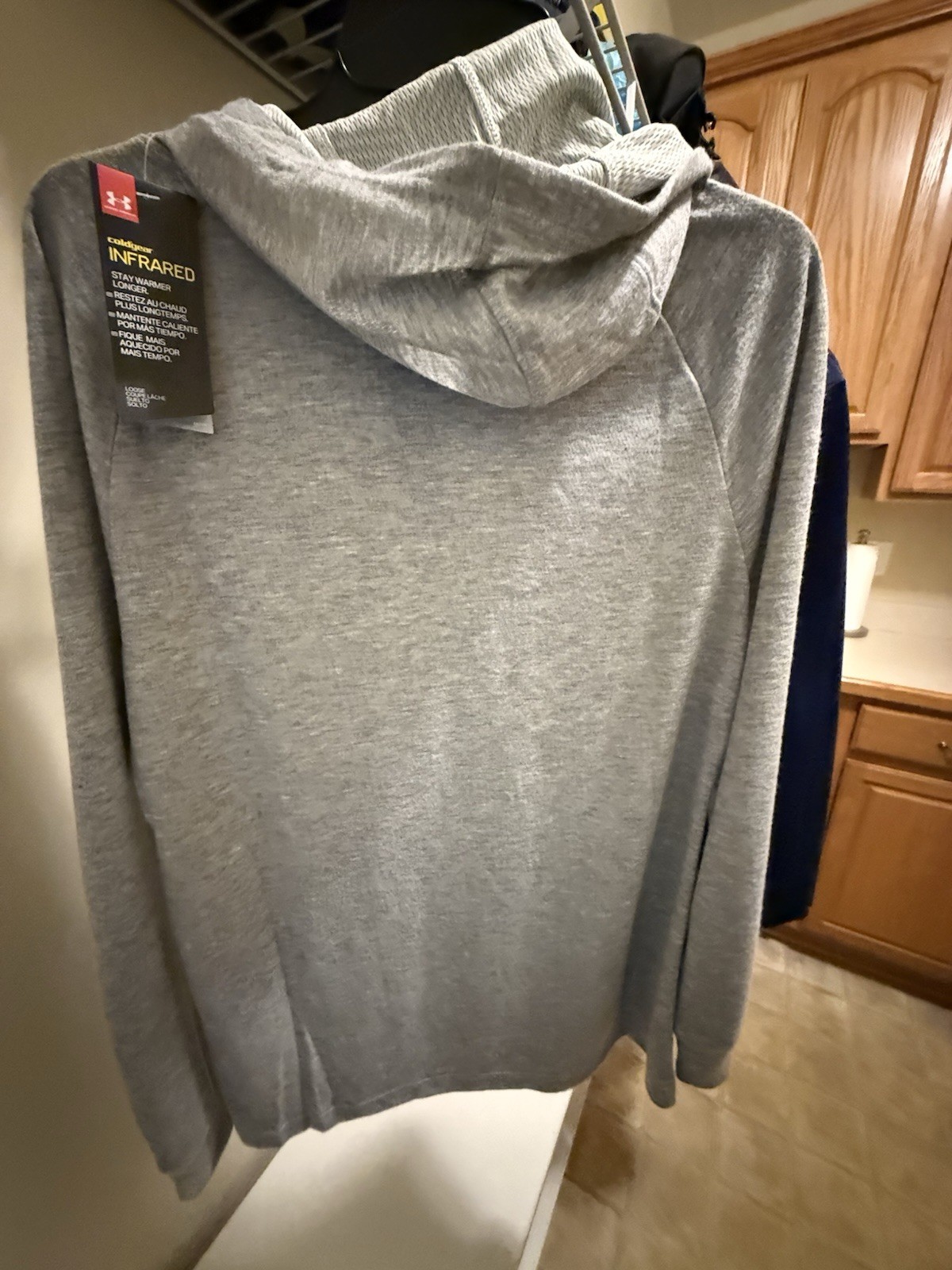 New Under Armour ColdGear Infrared Hoodie Sweatshirt Small Grey Loose W Buttons gallery