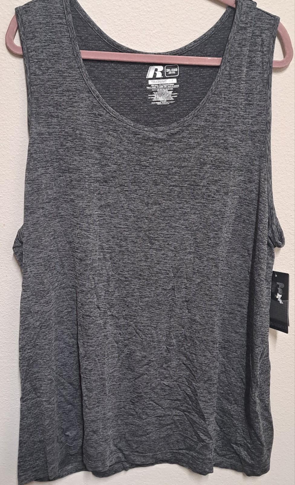 Russell Athletic Tank Top 2XL Gray Training Fit Seamless Workout Gym Dri-Power gallery