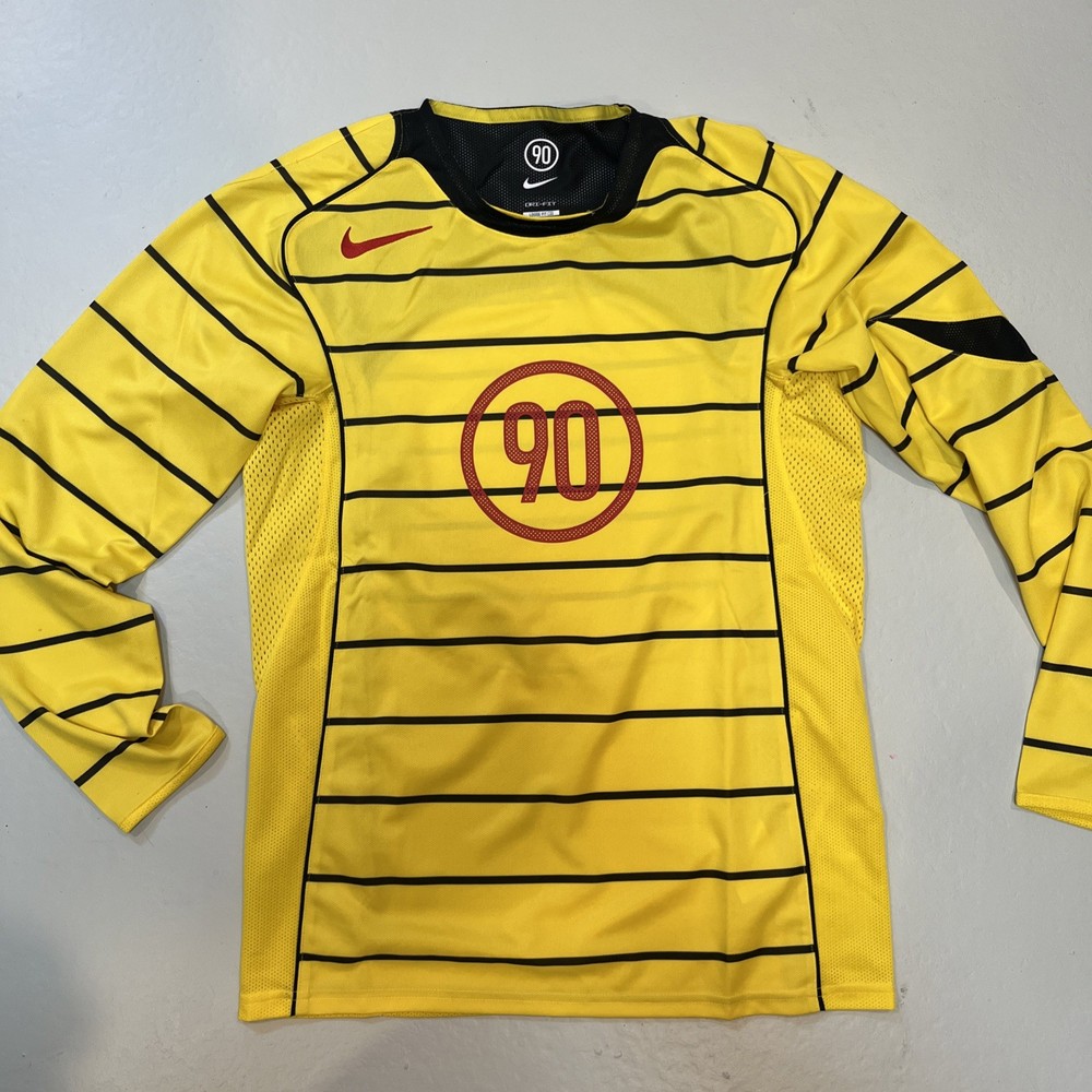 Nike Men Total 90 Soccer Yellow Tee Casual Jersey IM6316-719