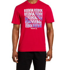 NWT REEBOK Men’s Performance Graphic Tee, Crimson, Size: M, 2XL,3XL