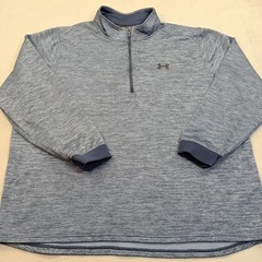 Under Armour Pullover Mens 4XL Blue ColdGear Quarter Zip Fleece Thermal Top