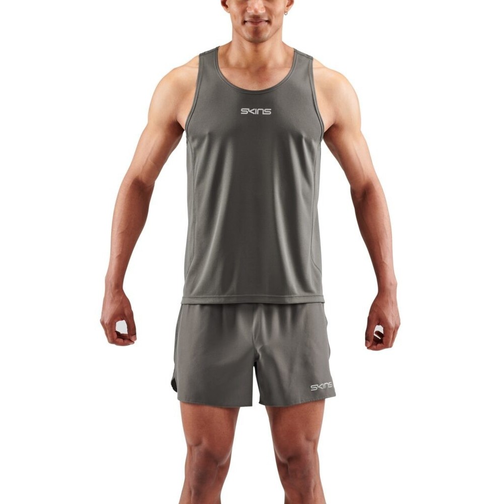 SKINS Series 3 Mens Grey Sleeveless Running Singlet Top Size Small BNWT C2658