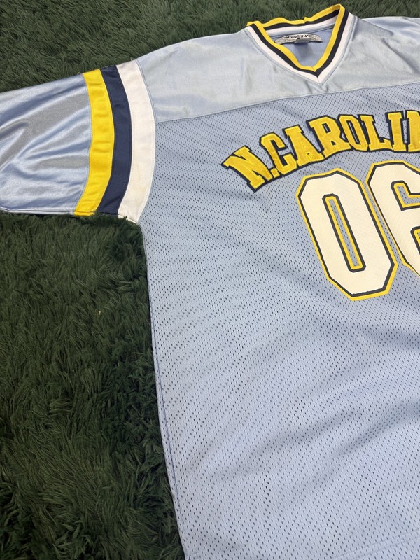 TRBNK N. Carolina 06 Activewear Mesh Football Jersey Men's M Light Blue Yellow gallery