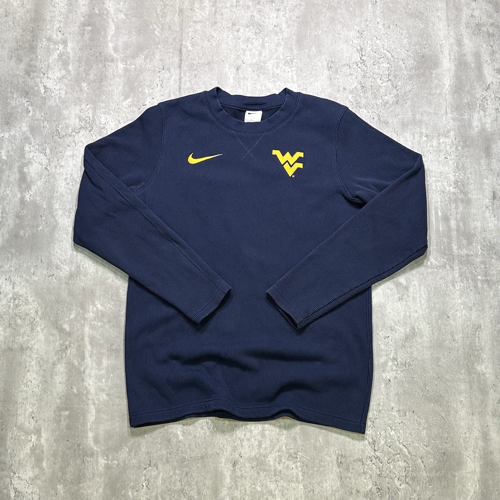 2000s Nike West Virginia Active Long Sleeve Sweatshirt Blue and Yellow Adult S gallery