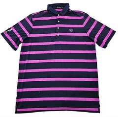Ralph Lauren RLX Purple Stripe Performance Golf Polo Shirt Quick Dry Size XL
