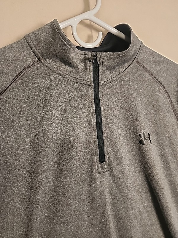 Under Armour Men’s LS 1/4 Zip Pullover Dark Gray Polyester - Lightweight XL gallery