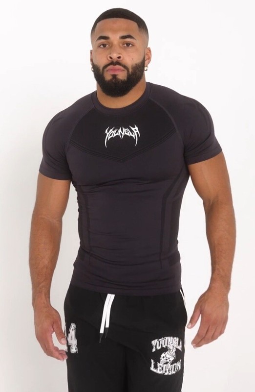 YOUNGLA (SOLD OUT) - 4041 - WARRIOR COMPRESSION TEES - BLACK - SIZE SMALL gallery