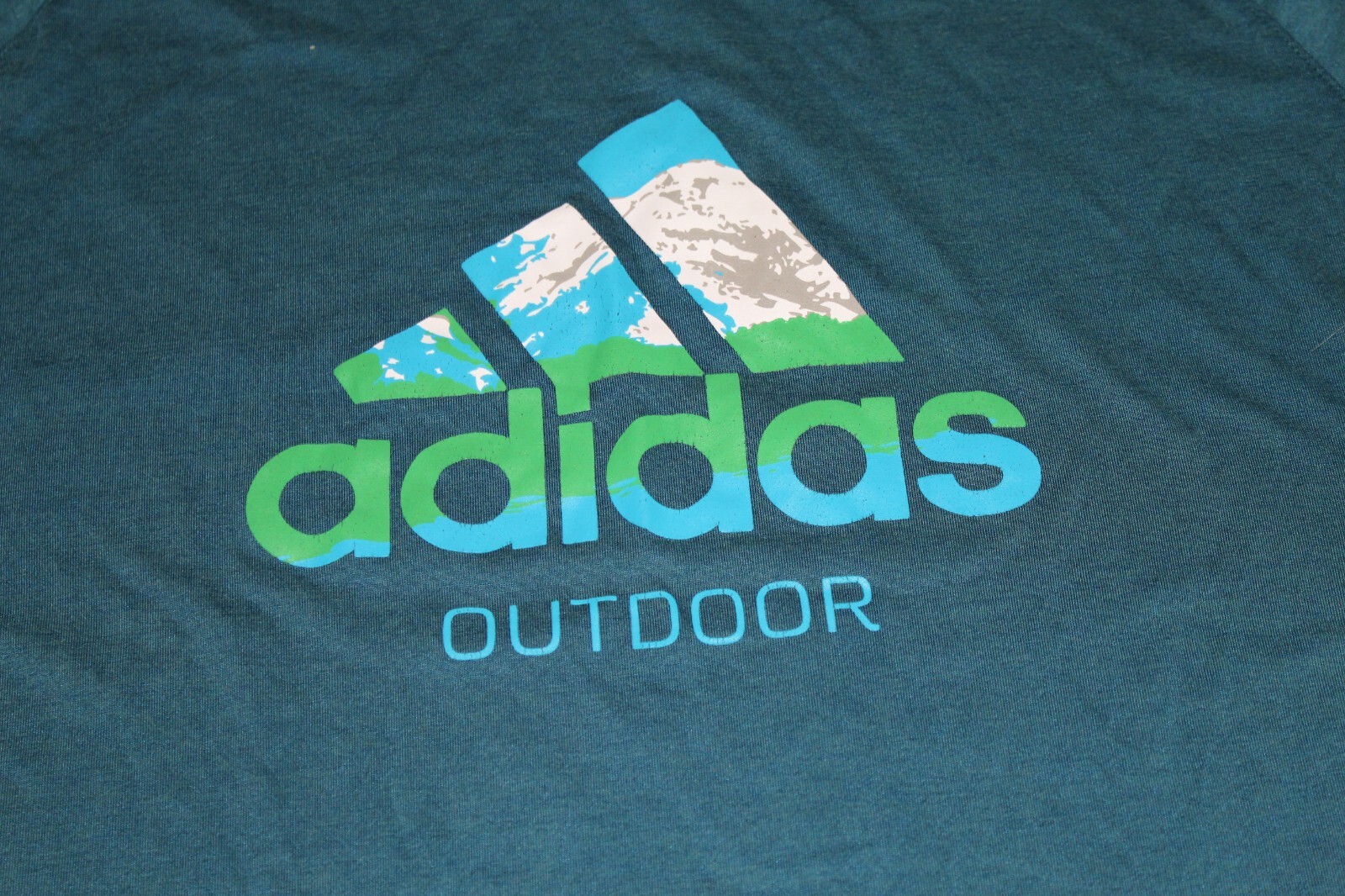 Adidas Outdoor Dri Release Climalite Mountain 3 Stripes Logo Blue T-Shirt XL gallery