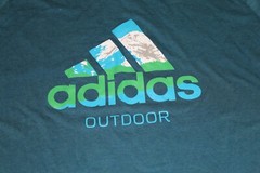 Adidas Outdoor Dri Release Climalite Mountain 3 Stripes Logo Blue T-Shirt XL