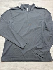 Calvin Klein Pullover Mens Large Gray Long Sleeve 1/4 Zip Mock Neck Top