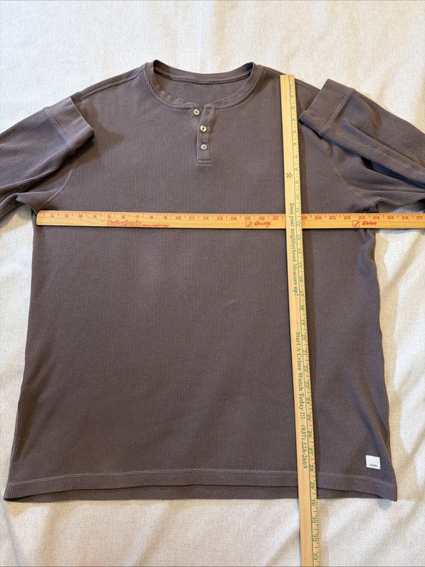 Vuori Shirt Mens 2XL Blue Or Grey Long Sleeve Performance Henley Gym Preppy gallery