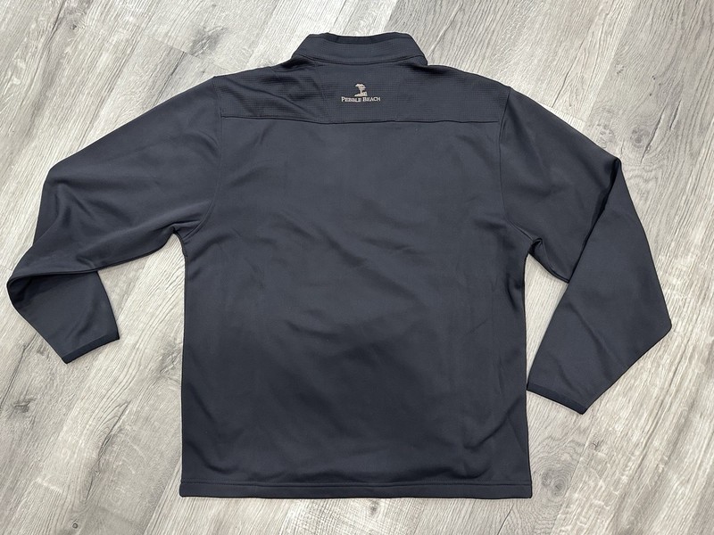 Pebble Beach Performance Men’s Preppy Quarter Zip Black Small Golf Pullover NWT gallery