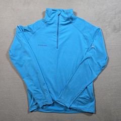Mammut 1/4 Zip Pullover – Mens Size L – Blue Long Sleeve Ski Snowboarding Top