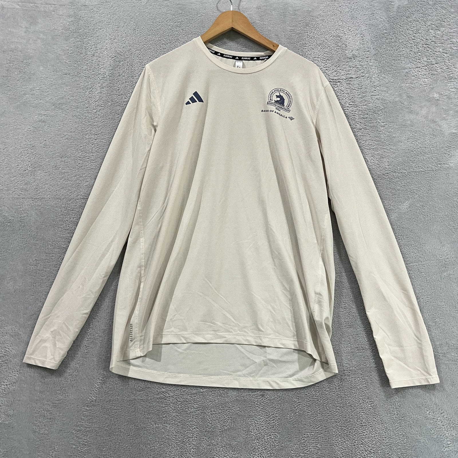 Boston Marathon 2024 Adidas Running Shirt Mens Large Long Sleeve Rare gallery