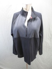 Reebok Size M Mens Gray Black Sherpa Shell 1/2 Zip Activewear Logo Pull Over 202